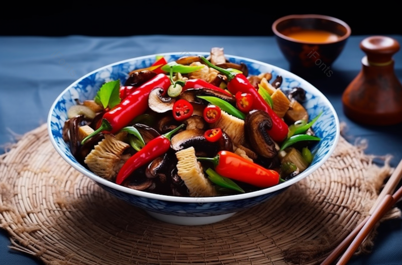 中国菜茶树菇炒肉,高清,摄影图,摄影图片,图片大全,摄影图免费下载